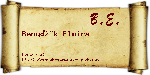 Benyák Elmira névjegykártya